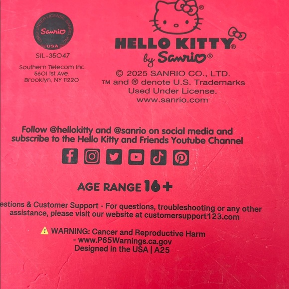 NIB!!! Hello Kitty Red and Black Size 28.5”Basketball - Picture 8 of 10